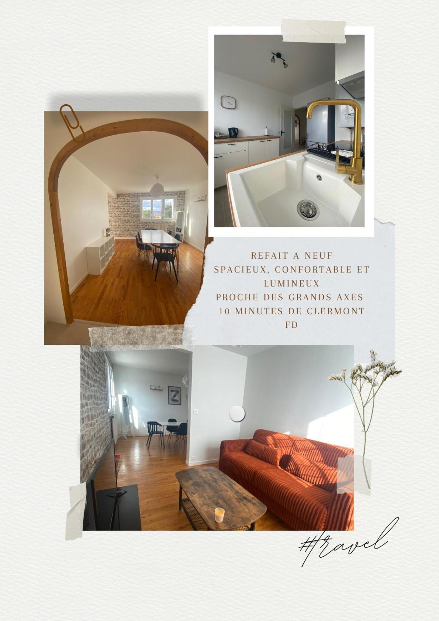 Appartement Spacieux Et Chaleureux - 4Pers - Refait A Neuf - Parking Privatif - Proches Axes, Commerces Et Services - Check In 24-24 Lempdes Exterior foto